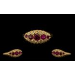 18ct Gold Excellent Quality & Attractive Ruby & Diamond Set Dress Ring from the Victorian period