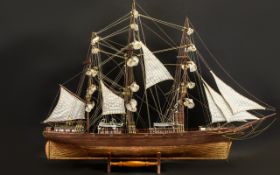 Model Ship of the Cutty Sark measures approx 36" x 25".