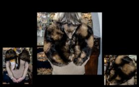 Stylish Ladies Vintage Fox Fur Shrug/Stole unusual design with shaped shoulders and fully lined in