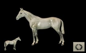 Beswick Horse Figure ' Bois Roussel ' 2nd Version Racehorse, Grey Colour way. Model No 701.