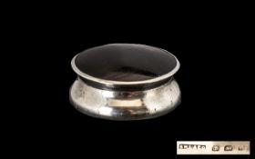 Silver & Tortoiseshell Pill Box fully hallmarked for Birmingham 1919, good condition in all aspects,