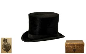 Vintage 1920s Moleskin Top Hat by Christys' of London in original box.