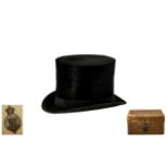 Vintage 1920s Moleskin Top Hat by Christys' of London in original box.
