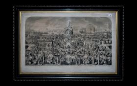 Large Antique Print 'The Worship of Bacchus' depicting the drinking customs of society by George