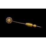 Victorian Period 15ct Gold Diamond Set Stick Pin.