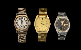 Gent's Omega Watch & Others comprising Gent's Omega (missing glass and minute hand); a Gent's Seiko;