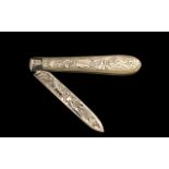 Superior Quality Fruit Knife with chased decoration to blade, fully hallmarked for Sheffield 1903,
