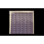 Stamp Interest - Complete Full Sheet GB 1946 KGVI Victory Stamp 3 Pence. 120 Stamps. All gum