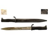 German WKC Long Dress Bayonet And Scabbard With Birds Head Pommel K.W.