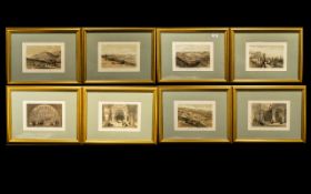 Middle Eastern And Holy Land Set Coloured Antique Prints by David Roberts RA, 8 in total,