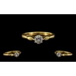 18ct Gold Single Stone Diamond Ring, Round Modern Brilliant Cut Diamond, Claw Set,
