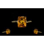 Antique 9ct Gold Citrine Ring good quality and colour. Ring size P. Please see accompanying image.