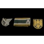 German Interest - Arm Bank Afrikakorps, embossed brass emblem, alloy insignia. Please see images.