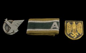 German Interest - Arm Bank Afrikakorps, embossed brass emblem, alloy insignia. Please see images.