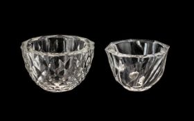 Orrefors Sweden Pair of Heavy Cut Crystal Clear Glass Bowls (2) - of pleasing form and design.