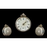 Victorian Open Faced Pocket Watch with porcelain dial, please see accompanying image.
