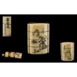 Japanese Meiji Period 1864-1912 Wonderful Quality Carved Ivory 4 piece inro.