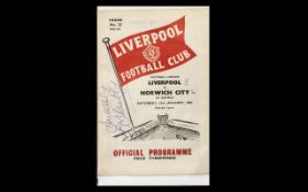 Bill Shankly Autograph on Liverpool Programme 1962