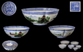 Collection of Oriental Eggshell Bowls.