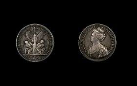 Silver Medallion, Queen Anne, BATTLE OF OUDENARDE, 1708. by John Croker, GALLIS AD ALDENARD VICTIS.