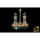 Italian Designer Condiment Set housed in a silver plated cradle,