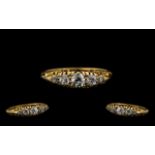 Victorian Period 18ct Gold Nice Quality & Attractive 5 Stone Diamond Set Ring.