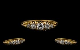 Victorian Period 18ct Gold Nice Quality & Attractive 5 Stone Diamond Set Ring.