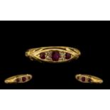 Antique Period Attractive Ladies 5 Stone Ruby & Diamond Set Dress Ring.