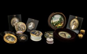 Collection Of Nine Decorative Miniature Prints Mid To Late 20thC, Mostly Gainsborough Girls.