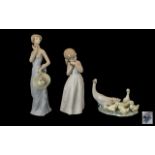 Three Lladro Figures in Original Boxes comprising: 'Little Ducks After Mother',