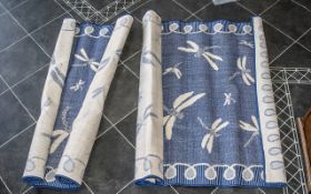 2 x Terrace Dragonfly Blue Outdoor Rugs. 150 cm by 230 cm.