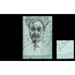 Ken Dodd Original Humorous Sketch of the Late Comic signed Keirosha - 114.