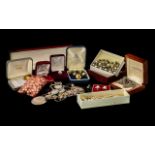 Box of Vintage & Modern Costume Jewellery comprising pendants; earrings; chains; necklaces;