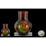 William Moorcroft - Excellent Quality Signed Flambe Glaze Bulbous Vase, Leaf and Berries Design. c.