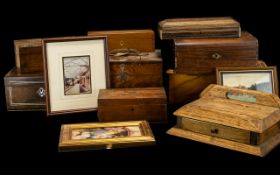 Collection of Antique Wooden Boxes.