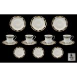 Japanese 18 Piece Tea Set in Box 'Crown Ming' fine white china. Please see accompanying images.