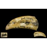 Whale Bone Tooth, decorated with painted scenes from South Georgia,