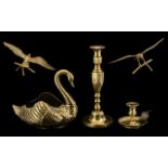 Collection of Brass Figures including a large Swan,