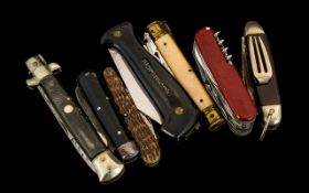 Collection of Pocket Knives.