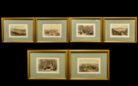 Middle Eastern And Holy Land Set Coloured Antique Prints by David Roberts RA six in total,