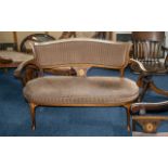 Mahogany Settee, Edwards and Parlour upholstered back, with open arms on cabriole legs,