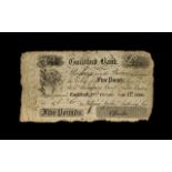 British Banknote, Provincial, SURREY, Guildford, Guildford Bank, Five Pounds,