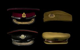 A Collection of Four Military Hats comprising St Johns Ambulance, South Staffordshire,
