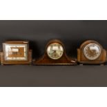 Three Oak Cased 1930s Mantle Clocks (2 Westminster Chimes) all working condition.