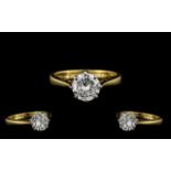 18ct Gold Attractive & Nice Quality Ladies Single Stone Diamond Ring.