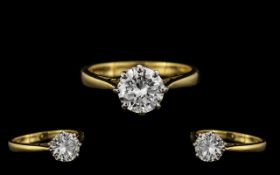 18ct Gold Attractive & Nice Quality Ladies Single Stone Diamond Ring.