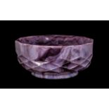 Victorian Period Sowerby Large Slag Glass Bowl of amethyst colourway. 8" - 20 cm diameter, 3.