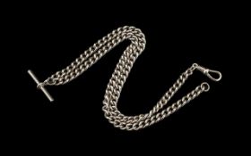 Silver Dollar Albert Chain hallmarked silver. Albert watch chain 18" in length.