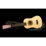 Irin Beginner's Acoustic Guitar in case. Red and cream colour, small size ideal for a child.