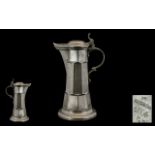Kayserzinn Germanic Style Hammered Pewter Flagon No. 4006. Excellent proportions, Circa 1890.